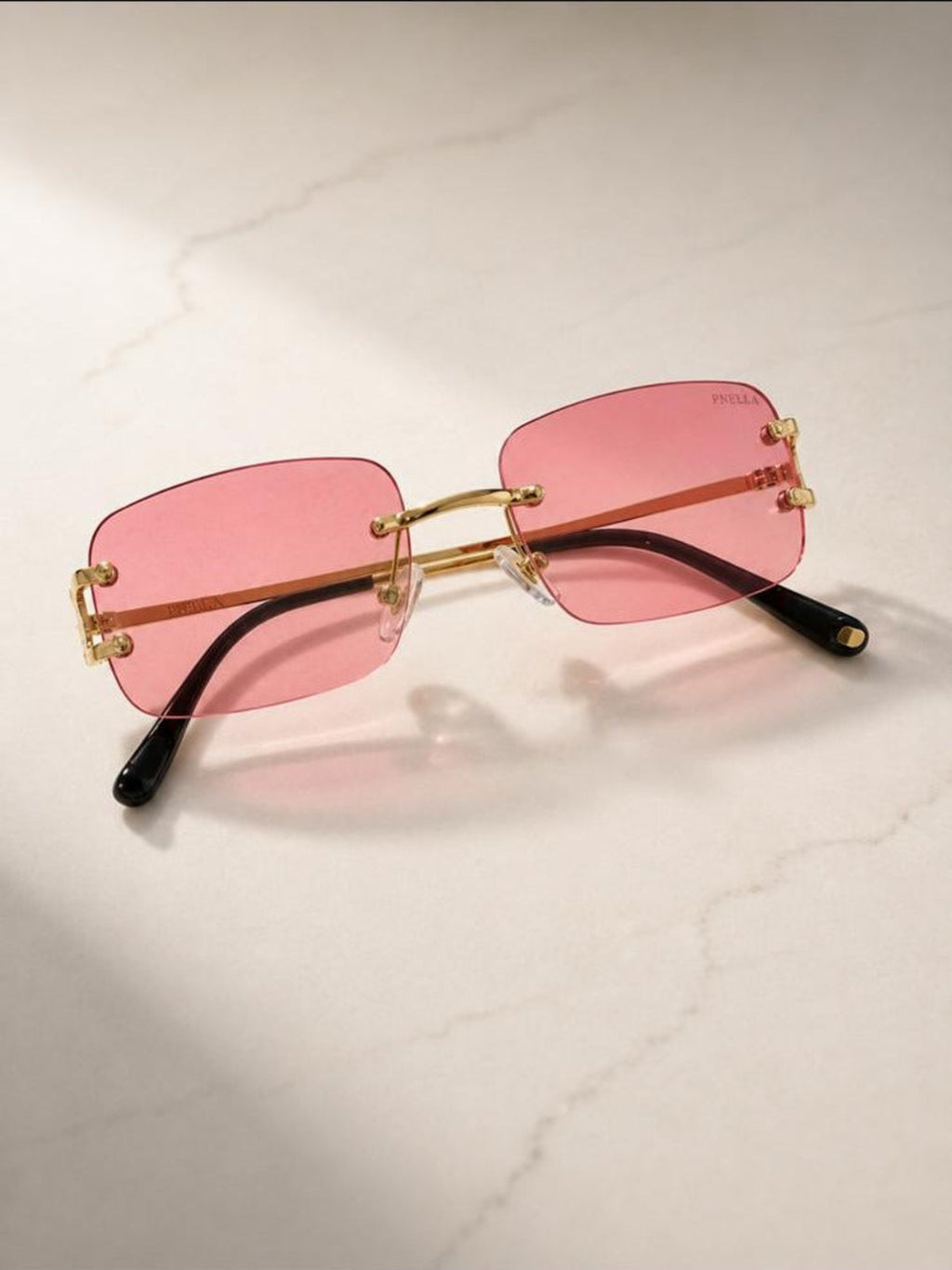 PN3 The Pink Pop pink rimless sunglasses by PNELLA