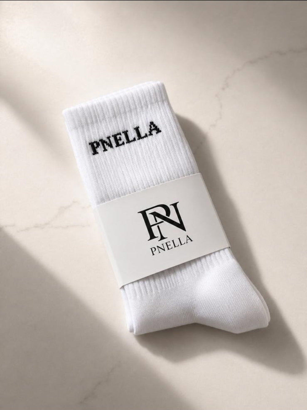 PNELLA Signature Socks — White